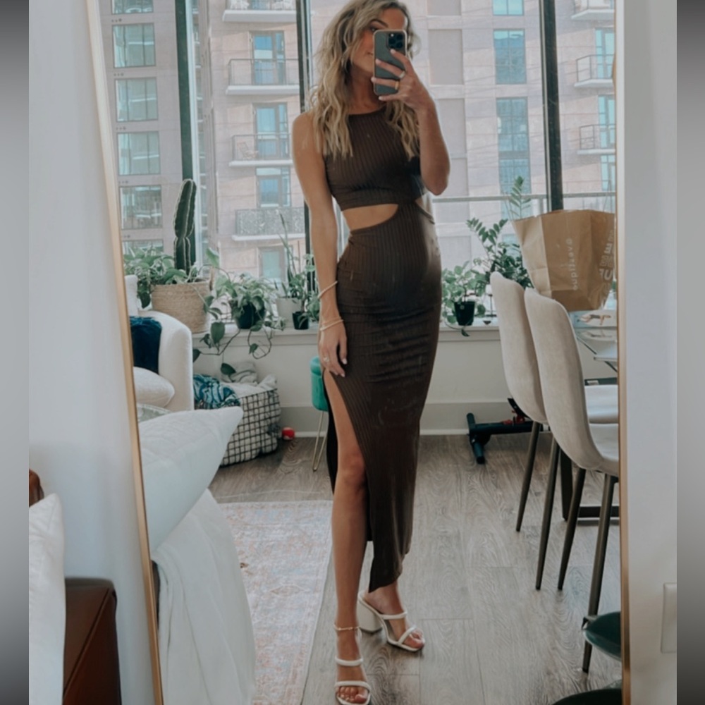 Princess Polly Brown Midi Dress